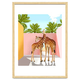 Giraffe Villa | Contemporary Modern Architecture Digital Graphic Art | Wildlife Animals Palm Exotic thumbnail