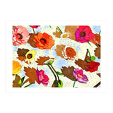 Floral Soul, Botanical Vintage Nature Plants, Polka Dots Flowers Blossom, Mid Century Modern Bohemian Painting (Print Only) thumbnail