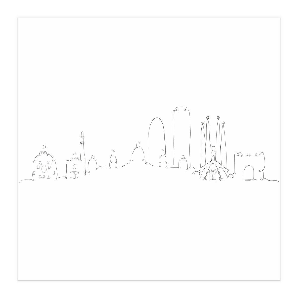 One Line Barcelona (Print Only)