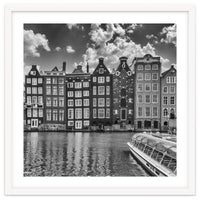 AMSTERDAM Damrak and dancing houses | Monochrome