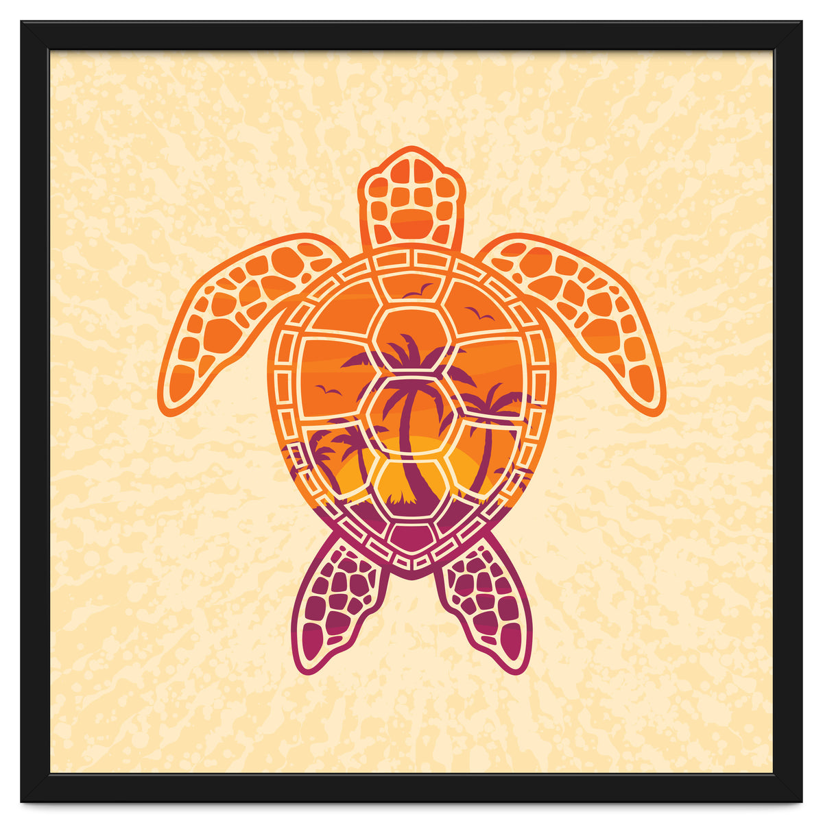 Tropical Sunset Sea Turtle Design