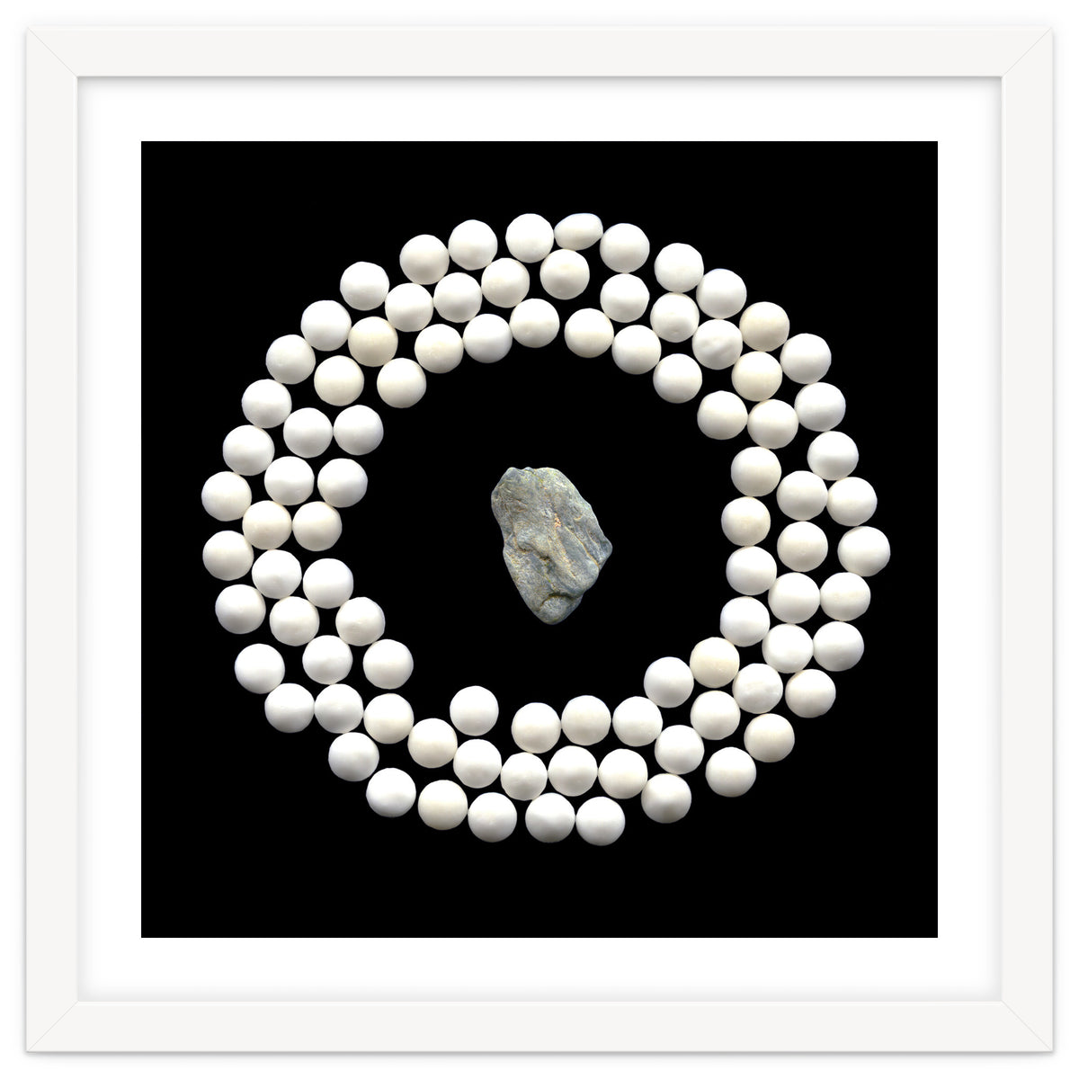 White pearls and stone