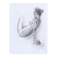 Nude Woman Drawing (Print Only)