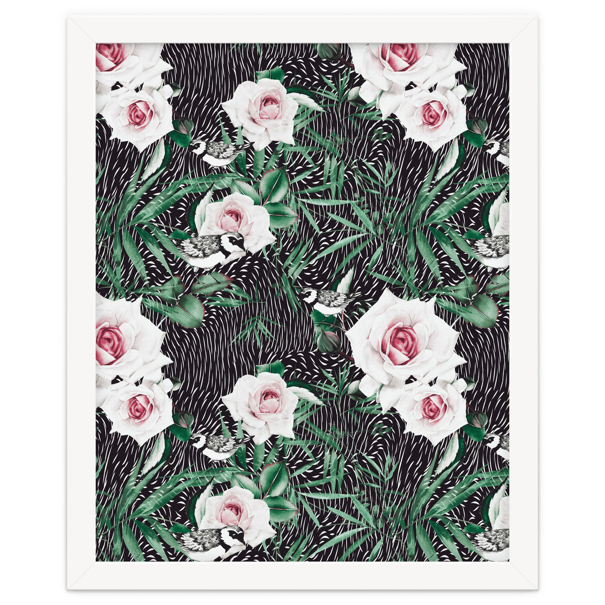 Dark flowery abstract of birds