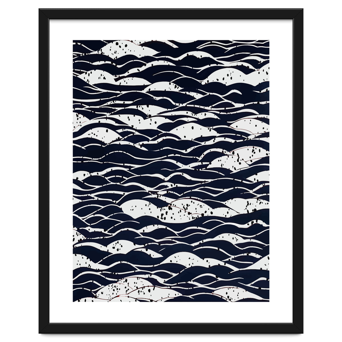 Rain, Abstract Storm Black & White, Monochromatic Line Art Sketch, Simple Eclectic Painting