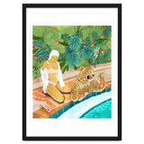 The Wild Side, Human & Nature Connection, Woman With Cheetah Cat, Tiger Painting thumbnail