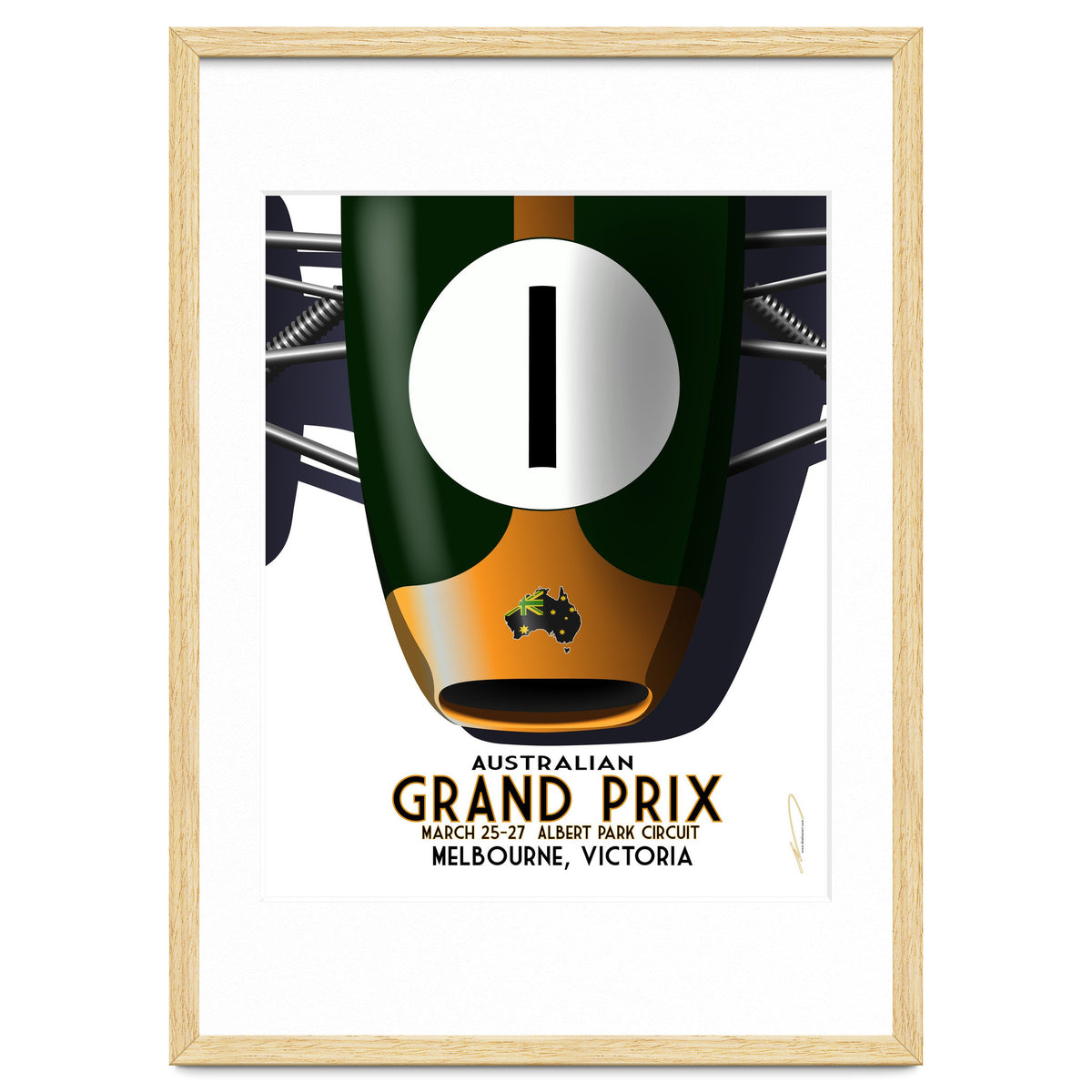 Australian Grand Prix Art Deco poster