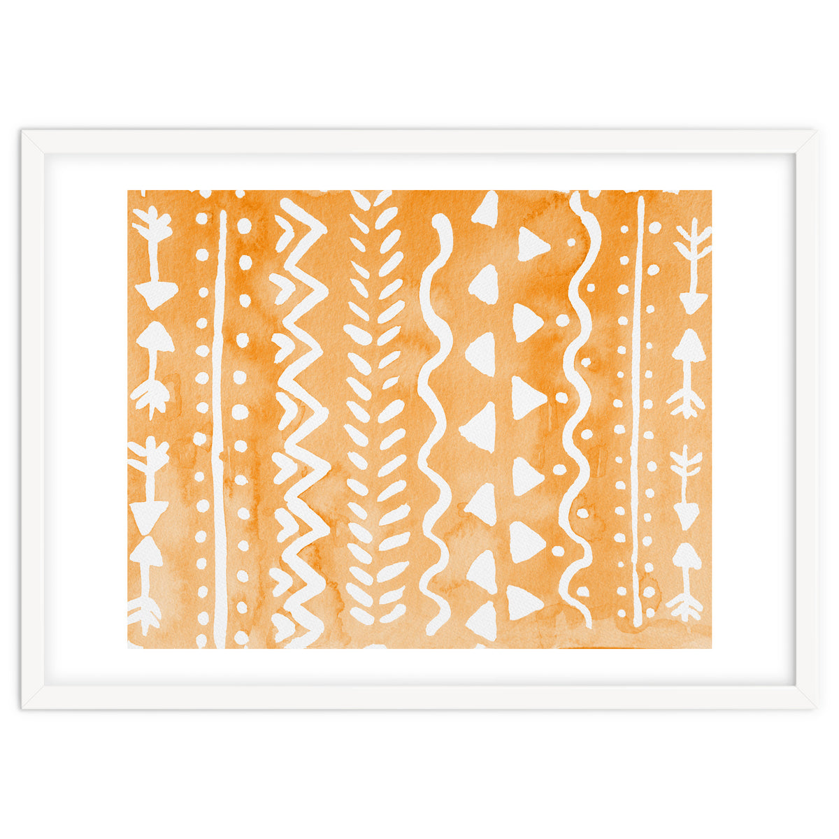 Abstract boho tribal pattern in pastel orange