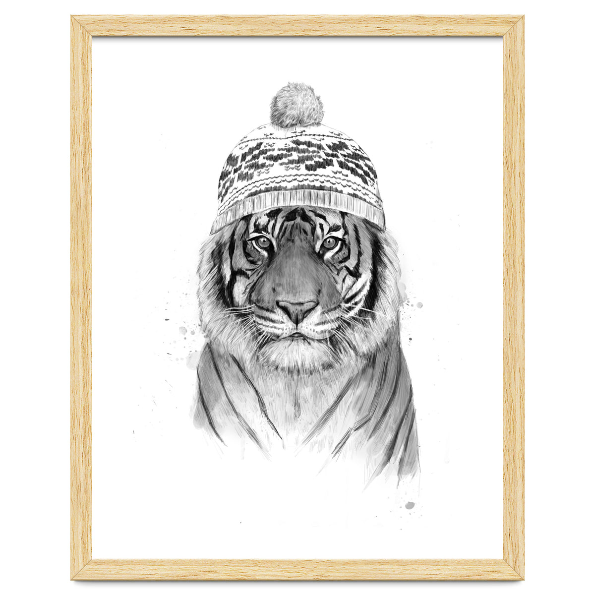 Siberian tiger (bw)