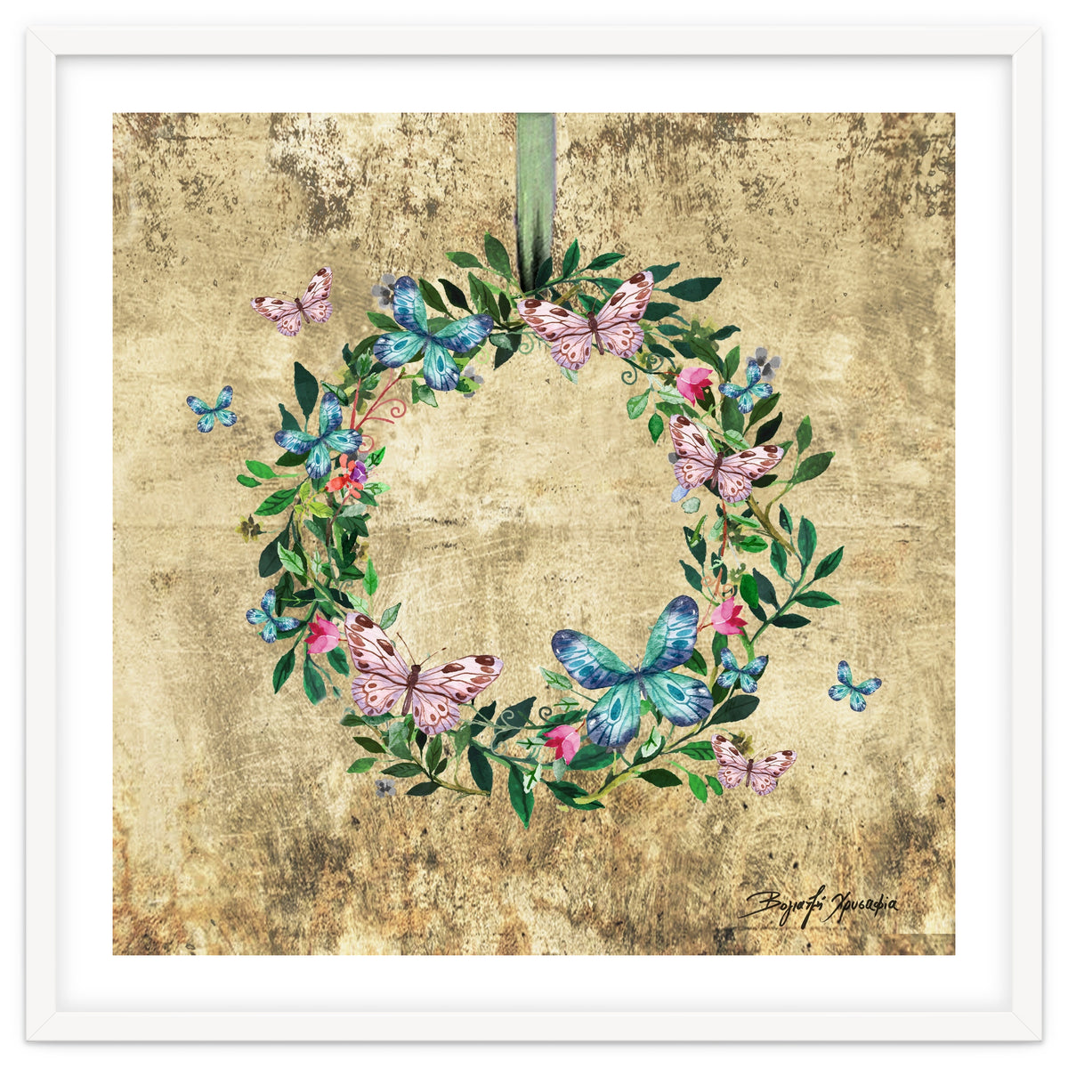 Wreath #Flowers & Butterflies#Royal collection