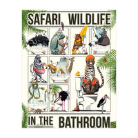 Safari Animals in the Bathroom, funny toilet humour (Print Only)