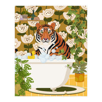 Tiger in Retro Bathroom (Print Only)