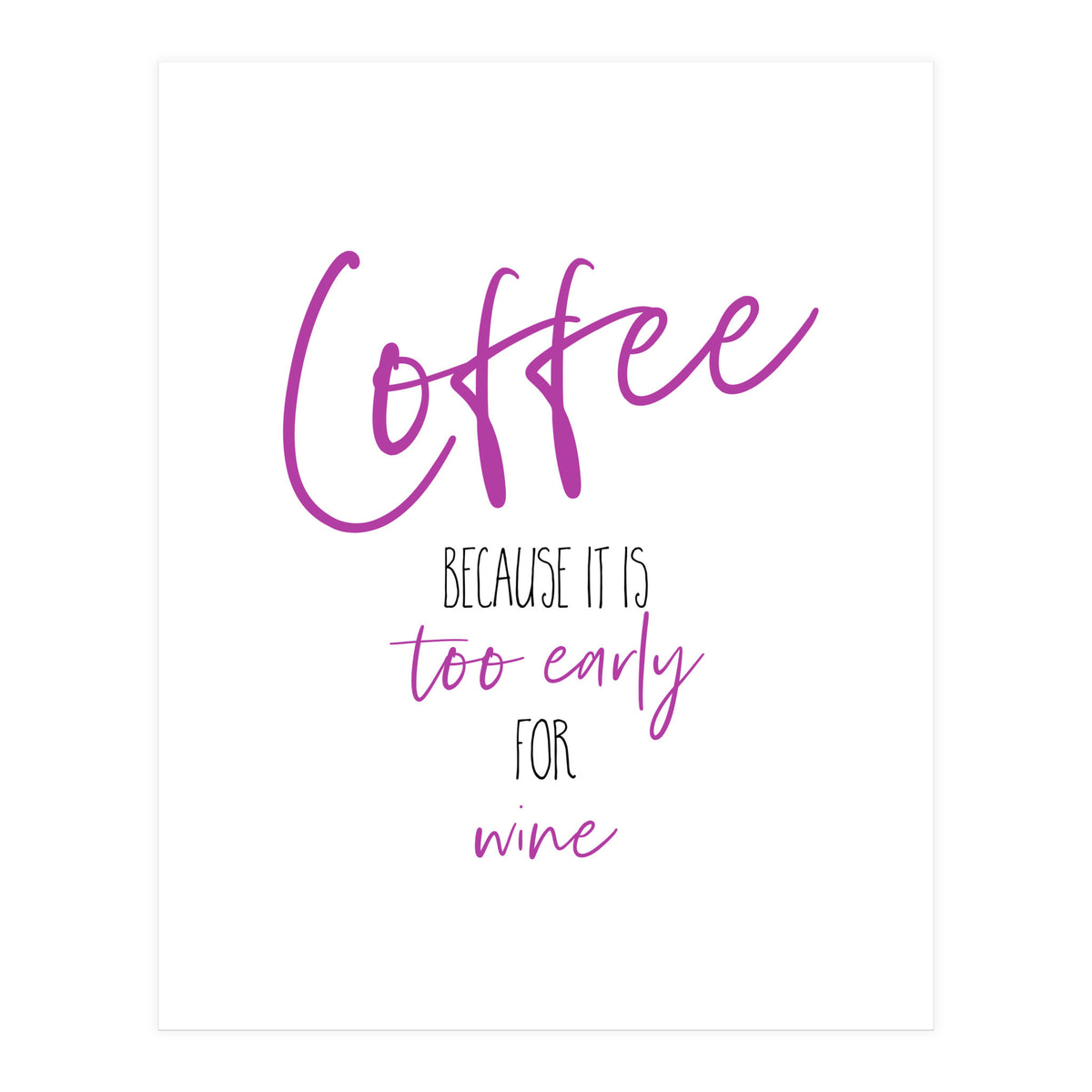Coffee - too early for wine (Print Only)