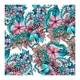 Boho turquoise pink floral watercolor illustration (Print Only) thumbnail