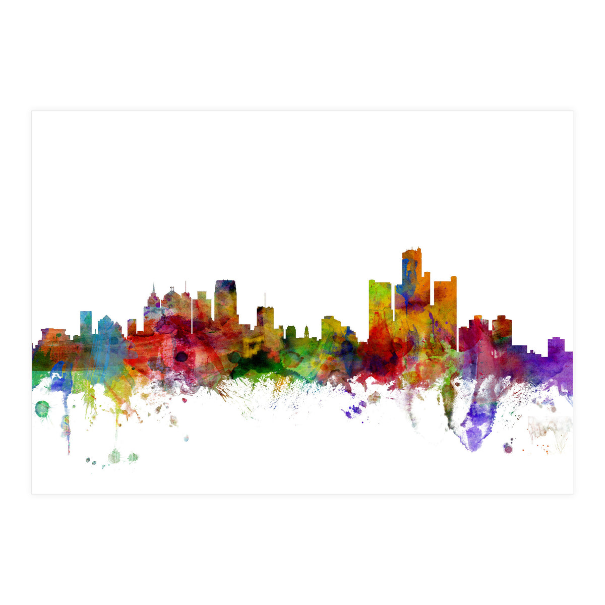 Detroit Michigan Skyline (Print Only)