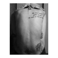 Naked body with saying as tattoo (Print Only)