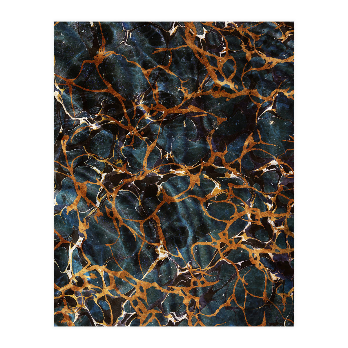 Ocean & Gold Marble (Print Only)