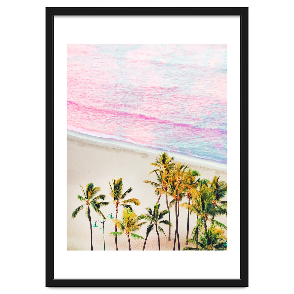 Pink Ocean | Dreamy Scenic Tropical Beach Travel | Blush Nature Sea Beach Coconut Trees