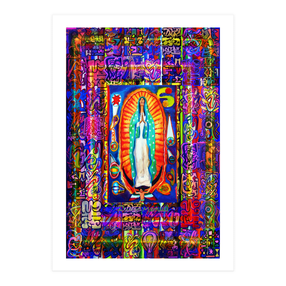 Graffiti Digital 2022 339 and Virgin of Guadalupe (Print Only)