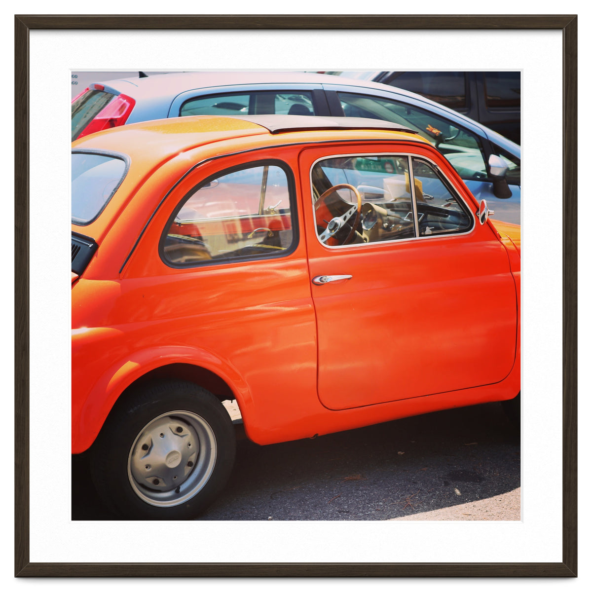 Classic orange Fiat 500