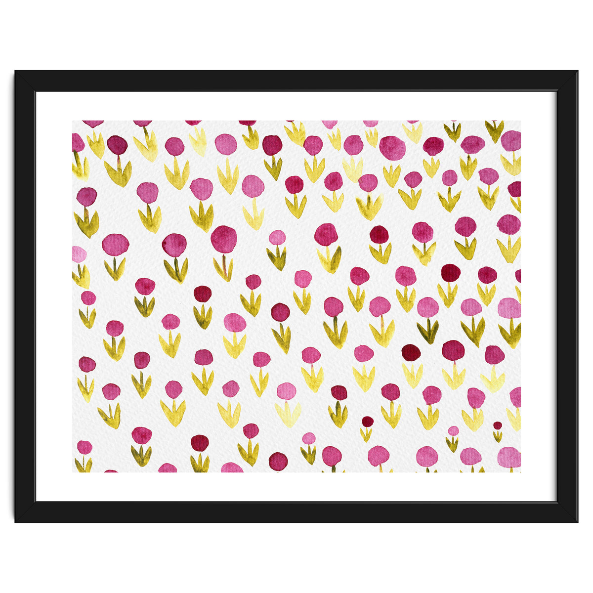 Small abstract watercolor flowers