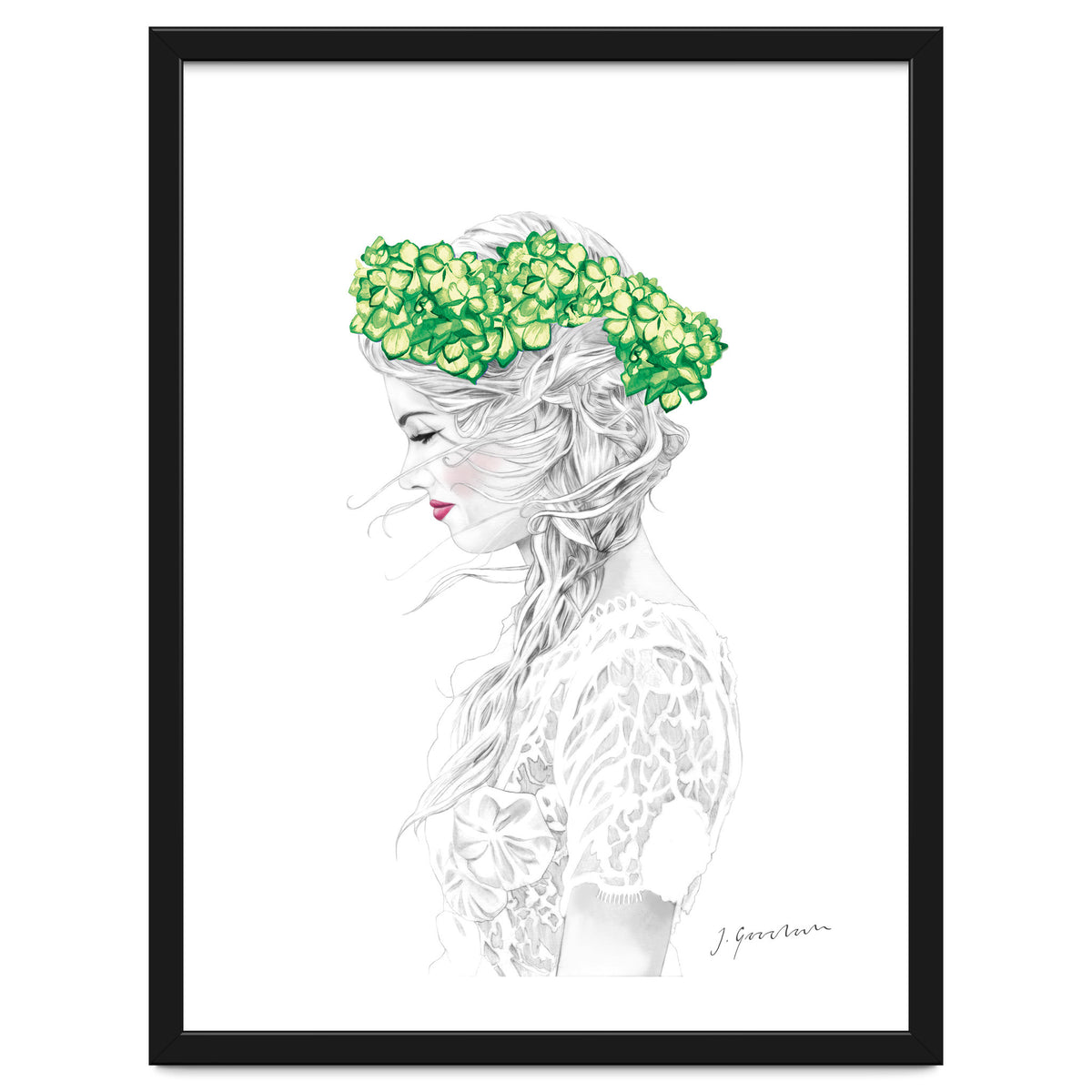 Green Hydrangea Girl