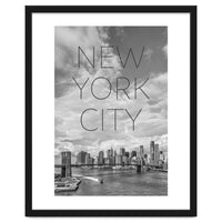 NYC Brooklyn Bridge & Lower Manhattan | Text & Skyline