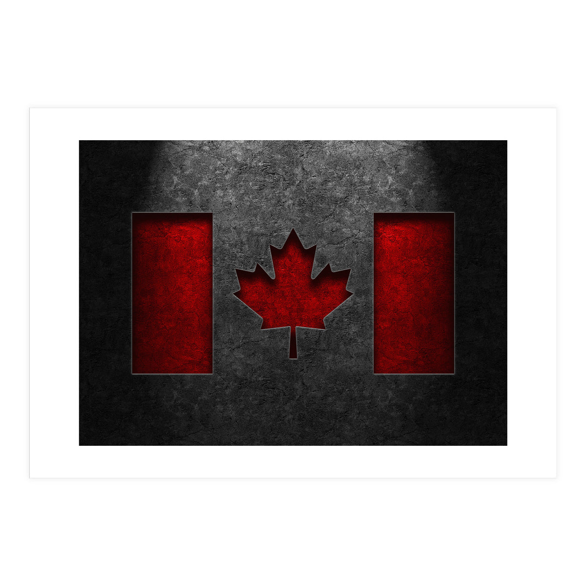 Canadian Flag Stone Texture (Print Only)