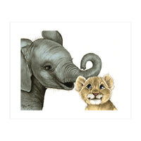 Best Friends, Elephant and Lion (Print Only)