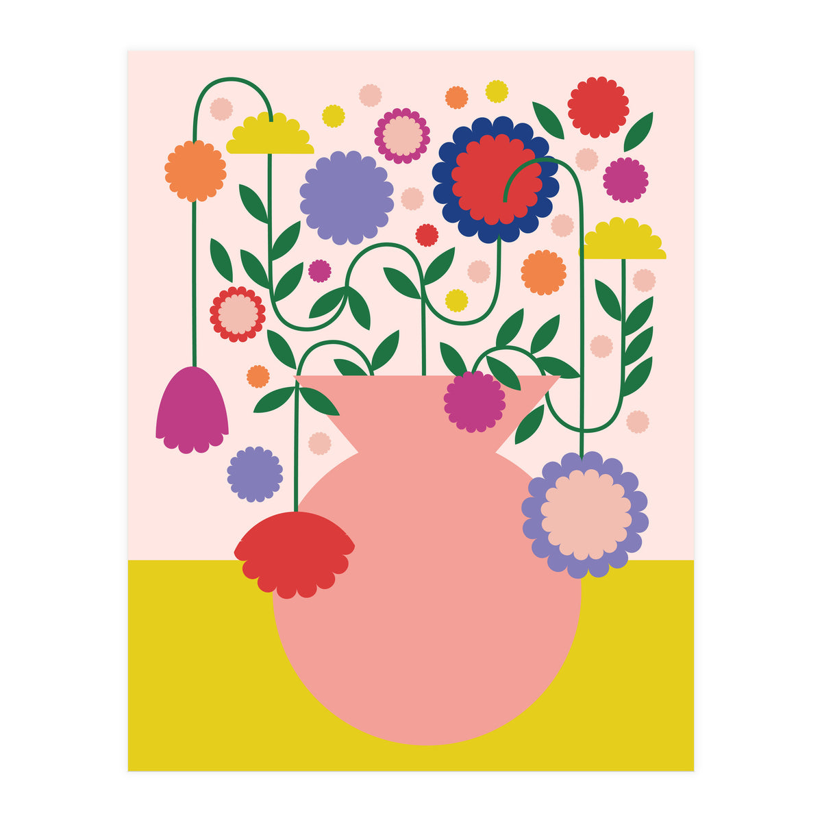 Happy flower Jar  (Print Only)