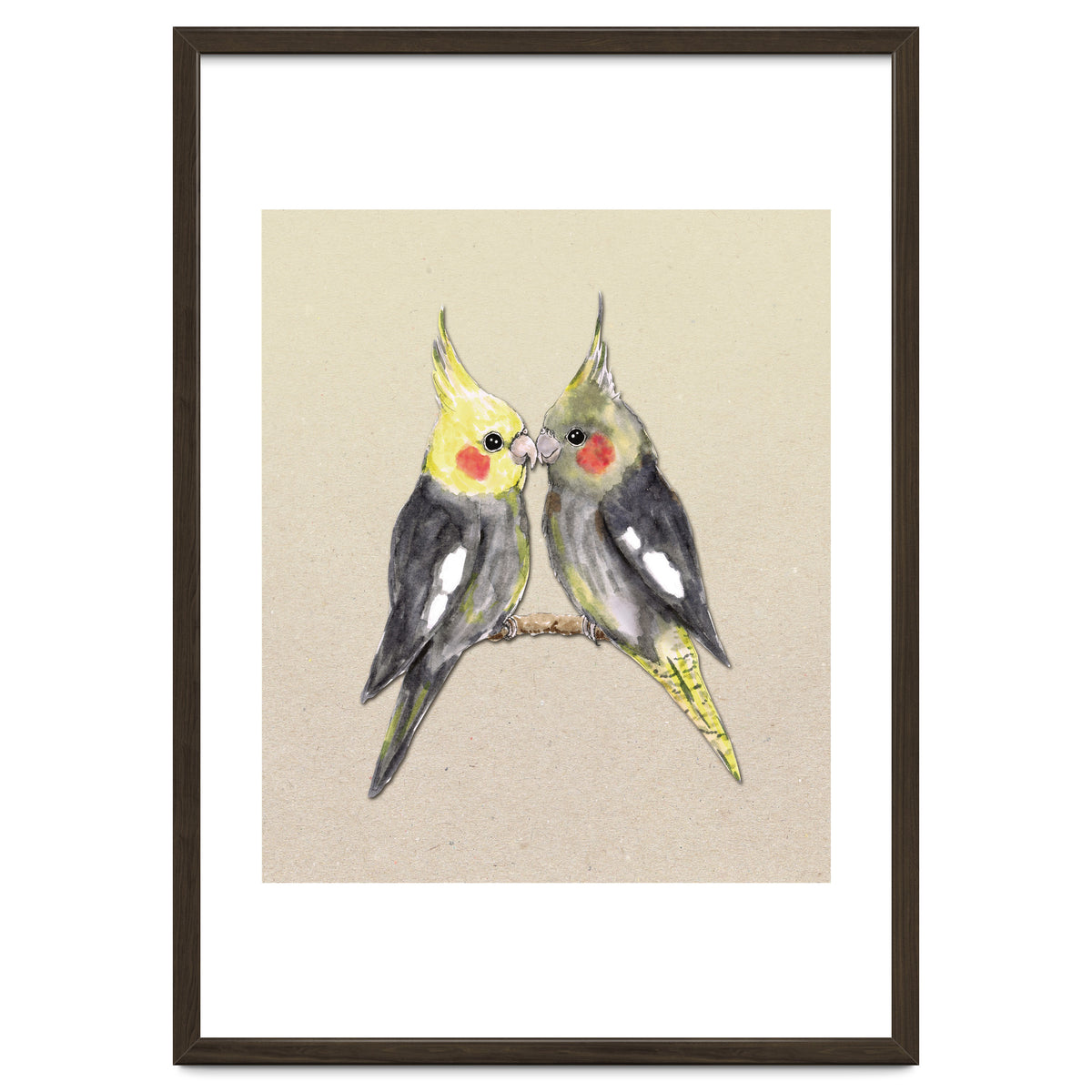 Two cute cockatiels