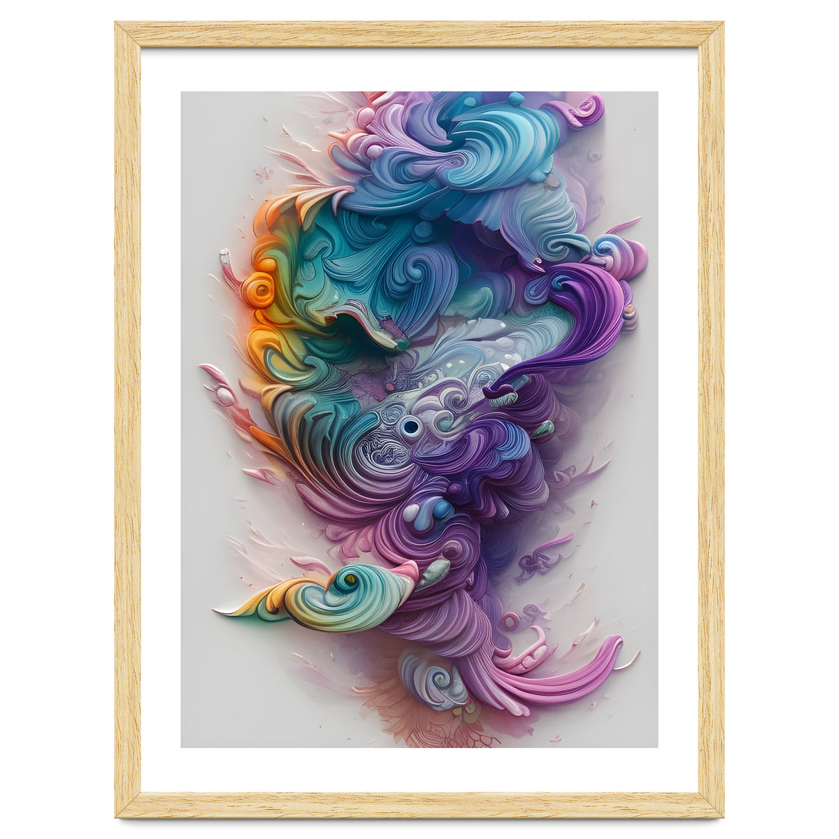 Wavy Rainbow Pastels AI Art