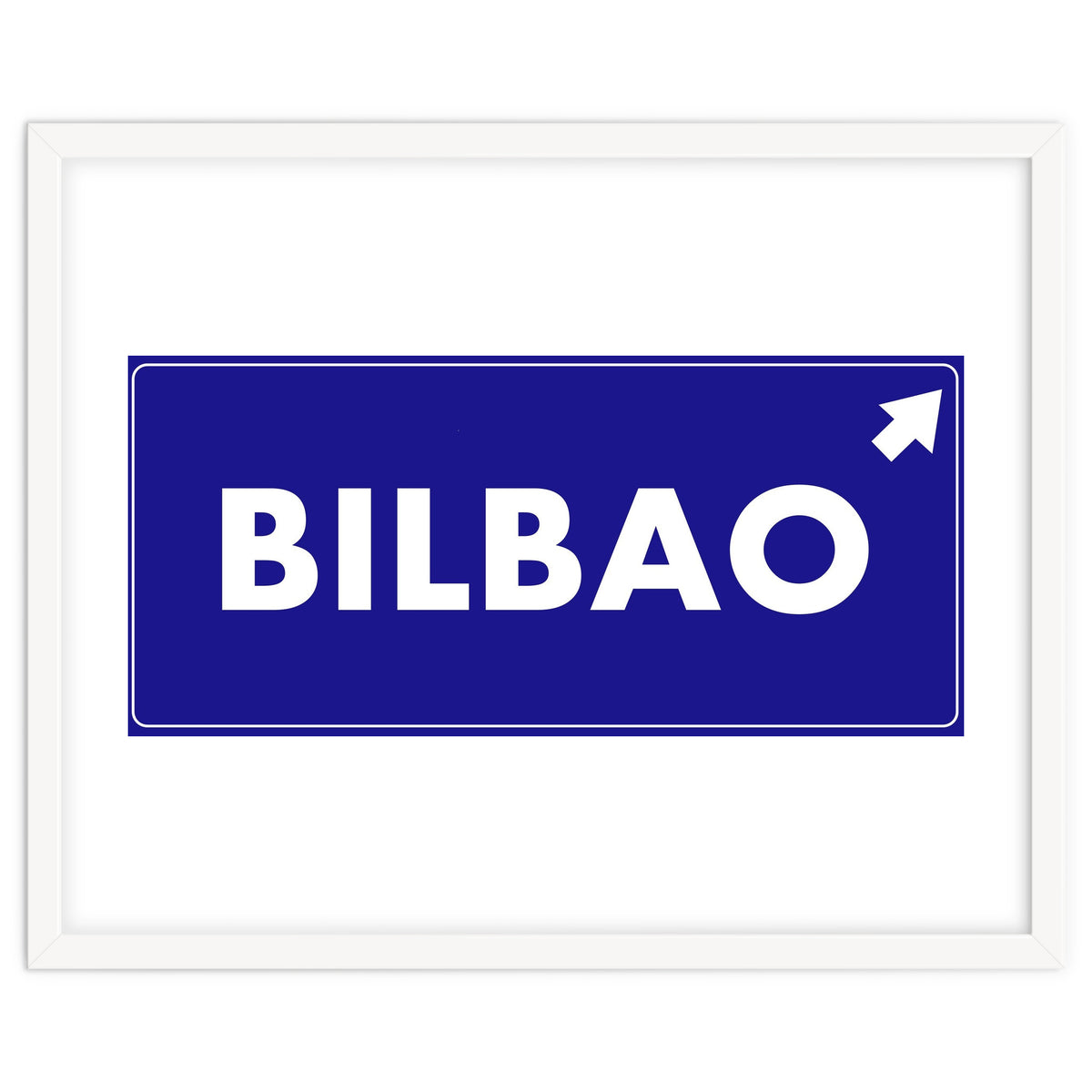 Let`s go to Bilbao, Spain! Blue road sign