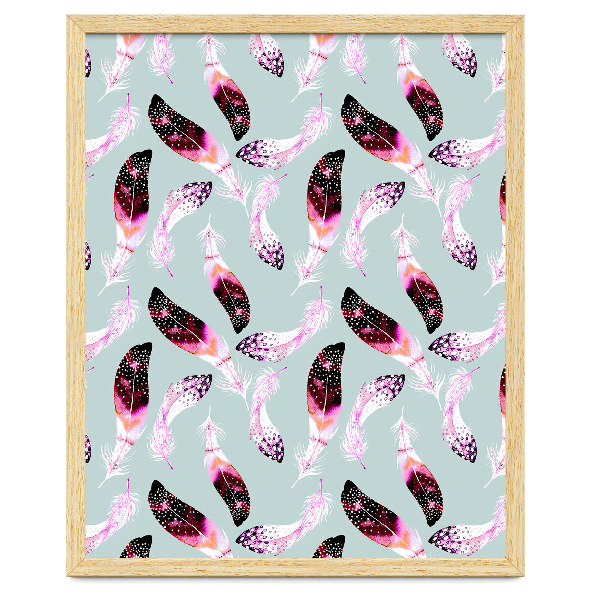 Bohemian pattern of feathers