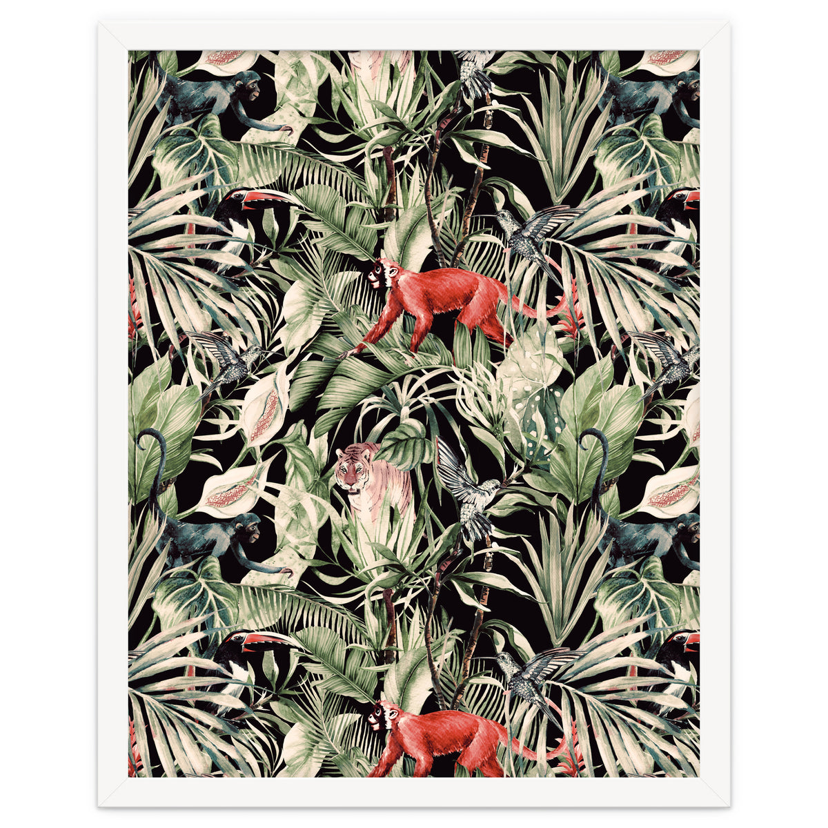 Animals In The Dark Of The Jungle