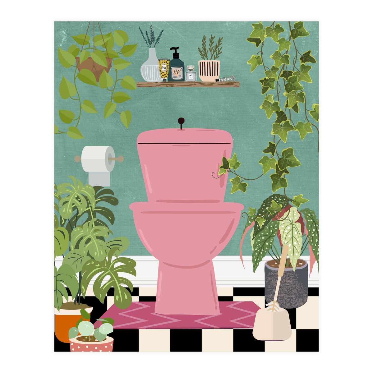 Botanical Loo in Jungle Bathroom (Print Only)