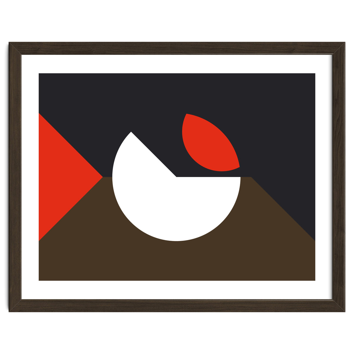 Geometric Shapes No. 10 - brown, dark blue & red