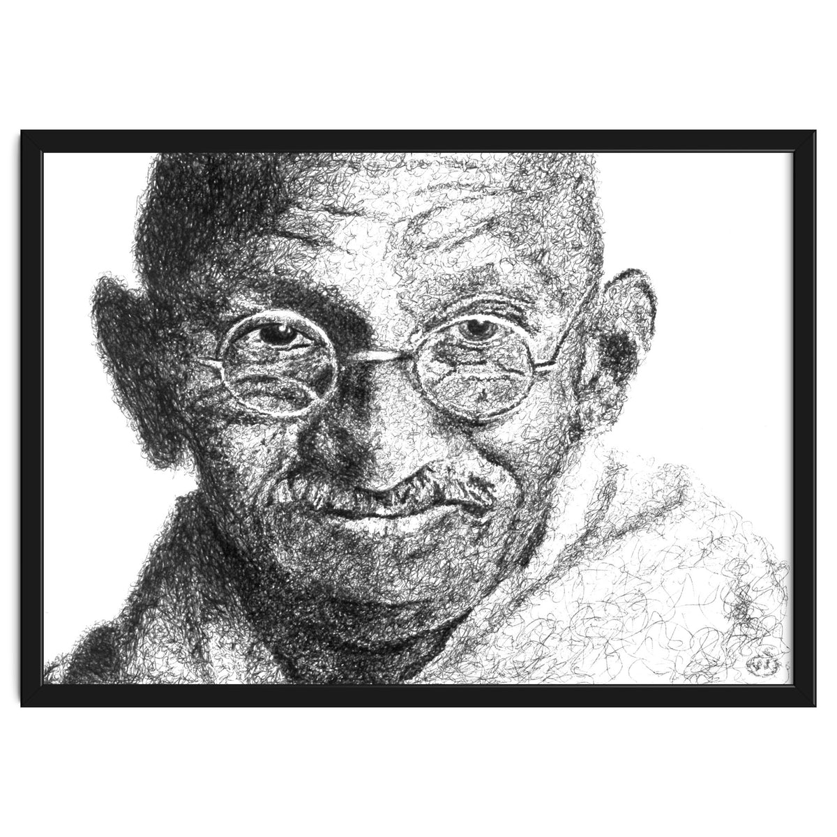 Mahatma Gandhi Scribble Style Portrait