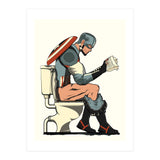 Captain America on the Toilet, funny bathroom humour (Print Only) thumbnail
