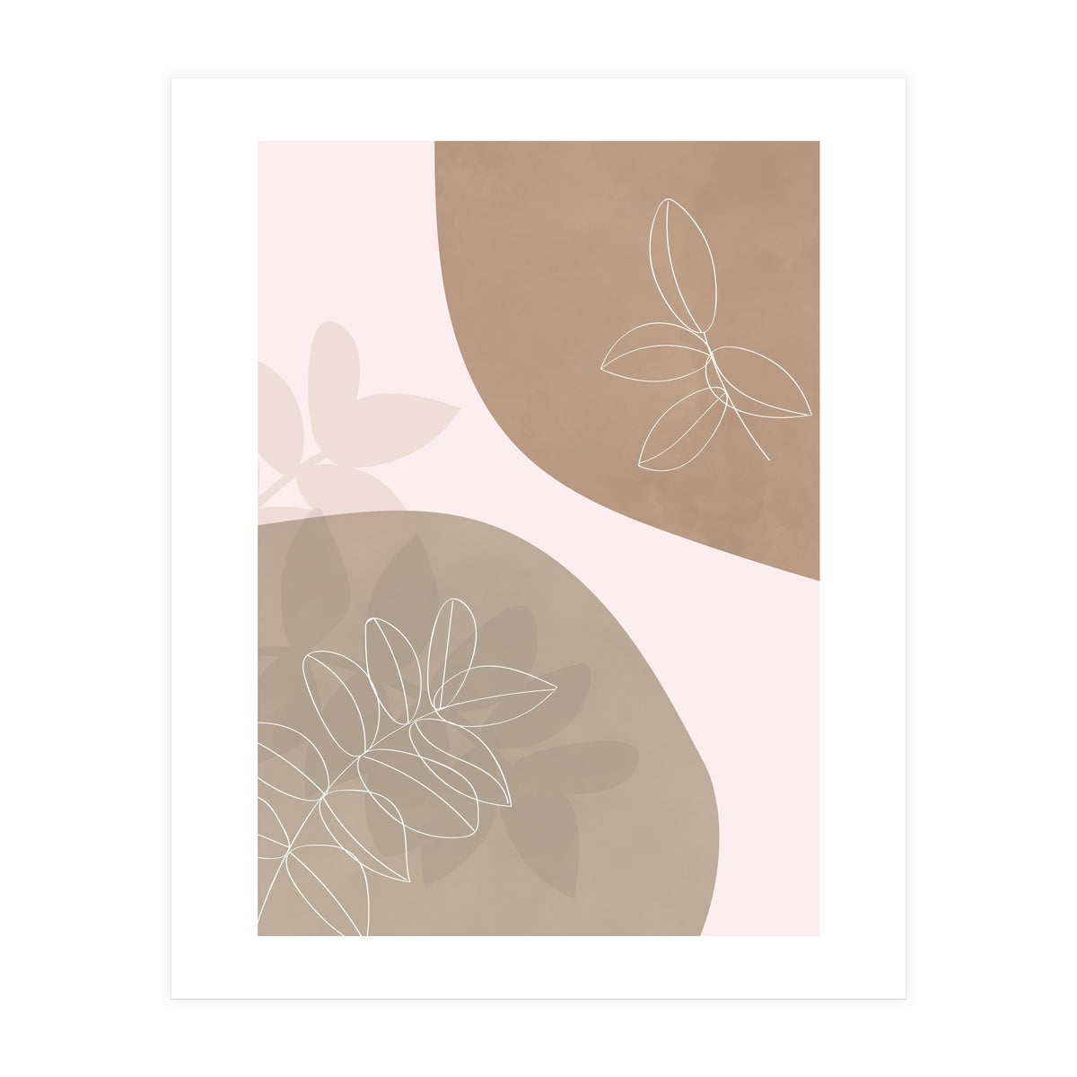 Abstract Neutral Line Art Drawing (Print Only)