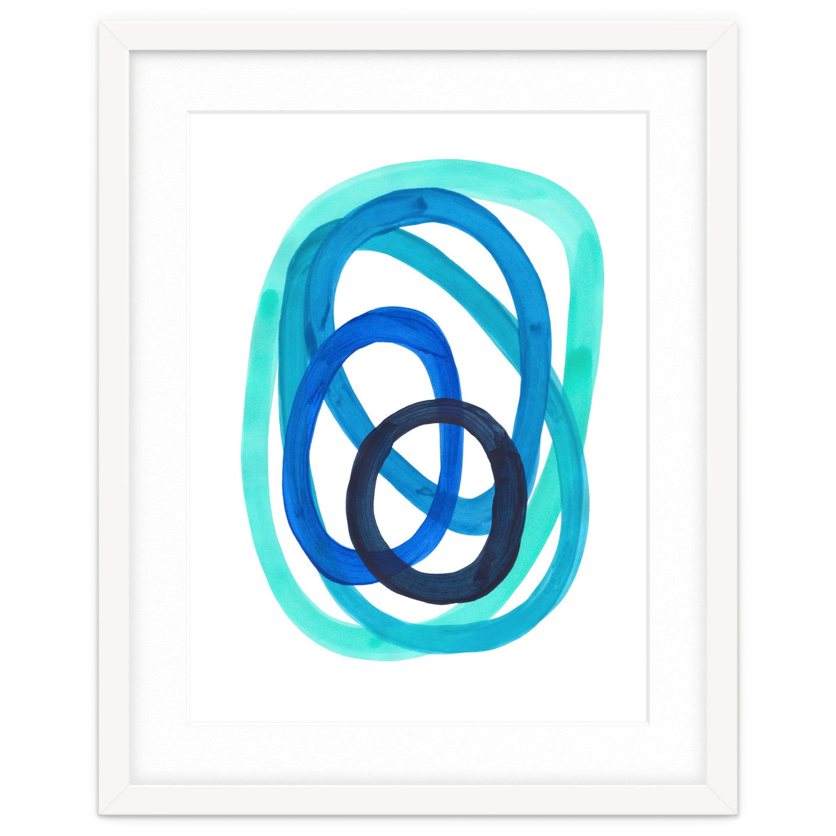 Marine Blues Blue Teal Turquoise Navy Blue Nesting Circles