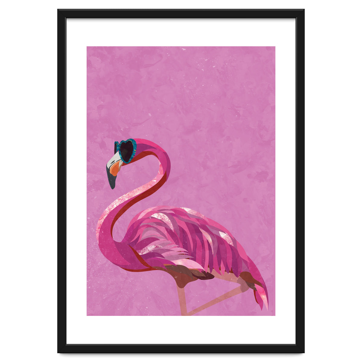 Pink Flamingo Wearing Glasses