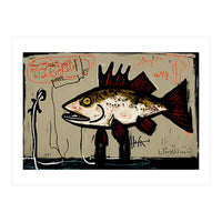Brown Trout in Abstract Style Painting (Print Only)