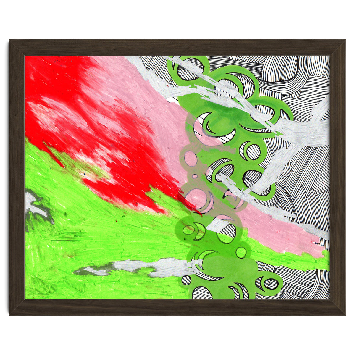 Green and Pink Spill