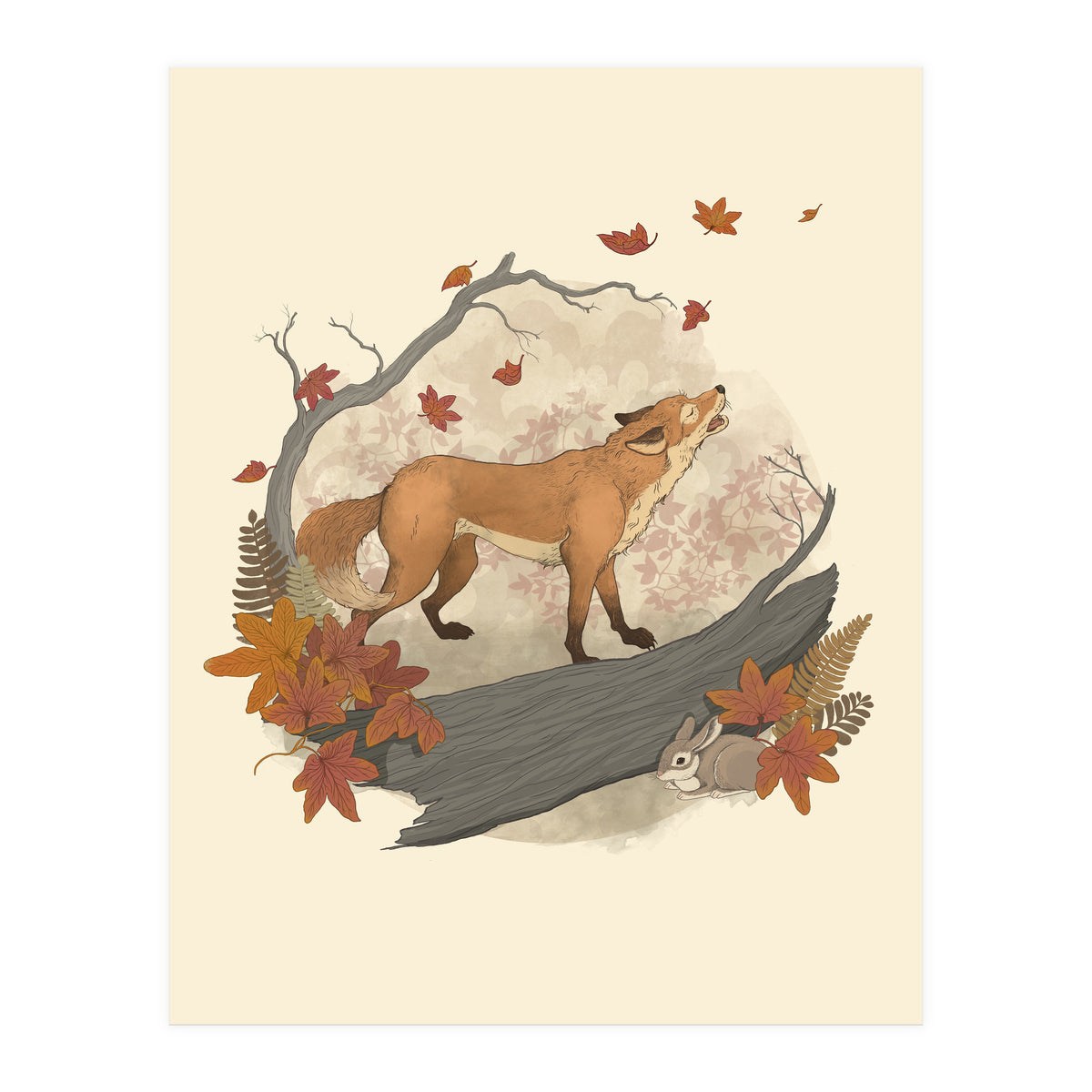 Fox And Rabbit (Print Only)