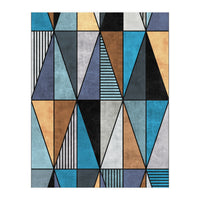 Colorful Concrete Triangles - Blue, Grey, Brown (Print Only)