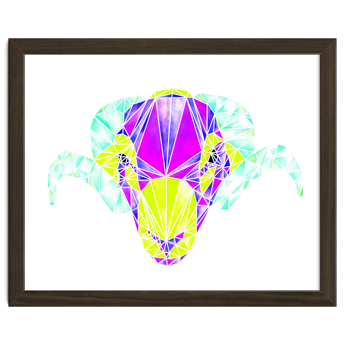 Colourful Geometric Swaledale Sheep Tup with White Lines