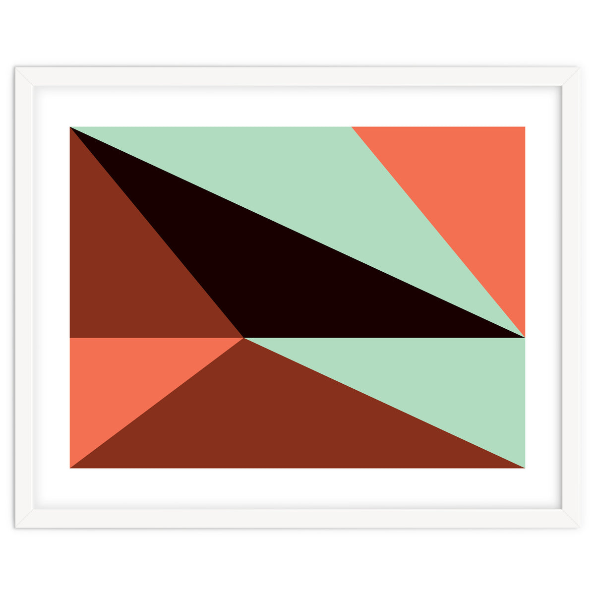 Geometric Shapes No. 17 - pink, brown, mint green & black