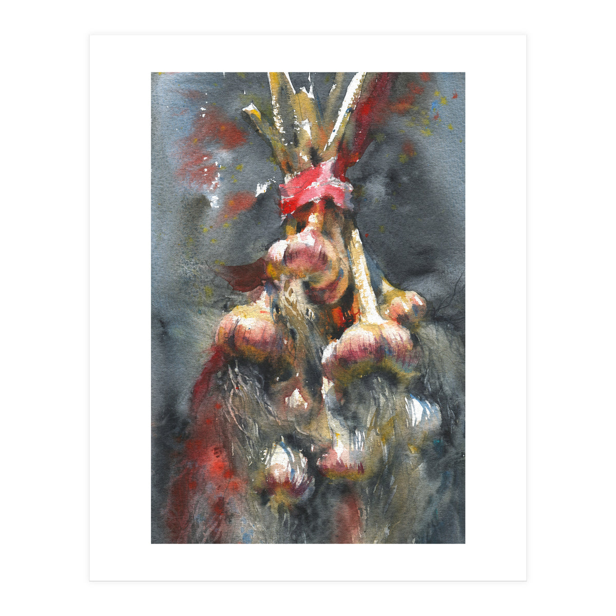 Garlic. Still-life  watercolor painting (Print Only)