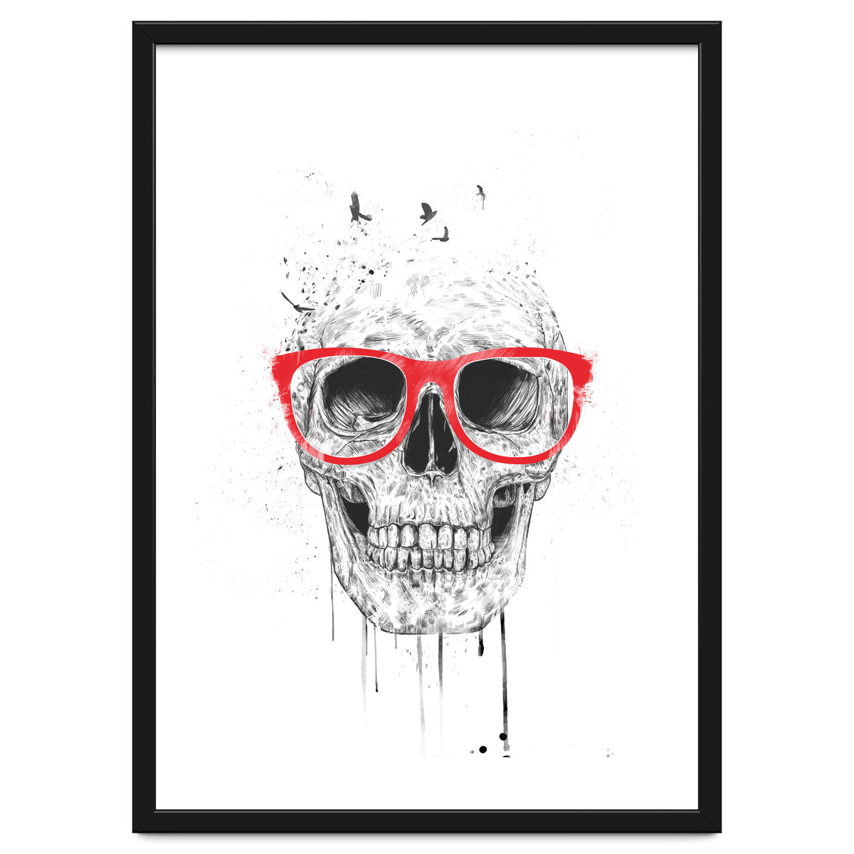 Skull With Red Glasses